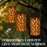 TickTime Dragonfly Solar Lantern Garden Light Copper Outdoor 3.9in view 6