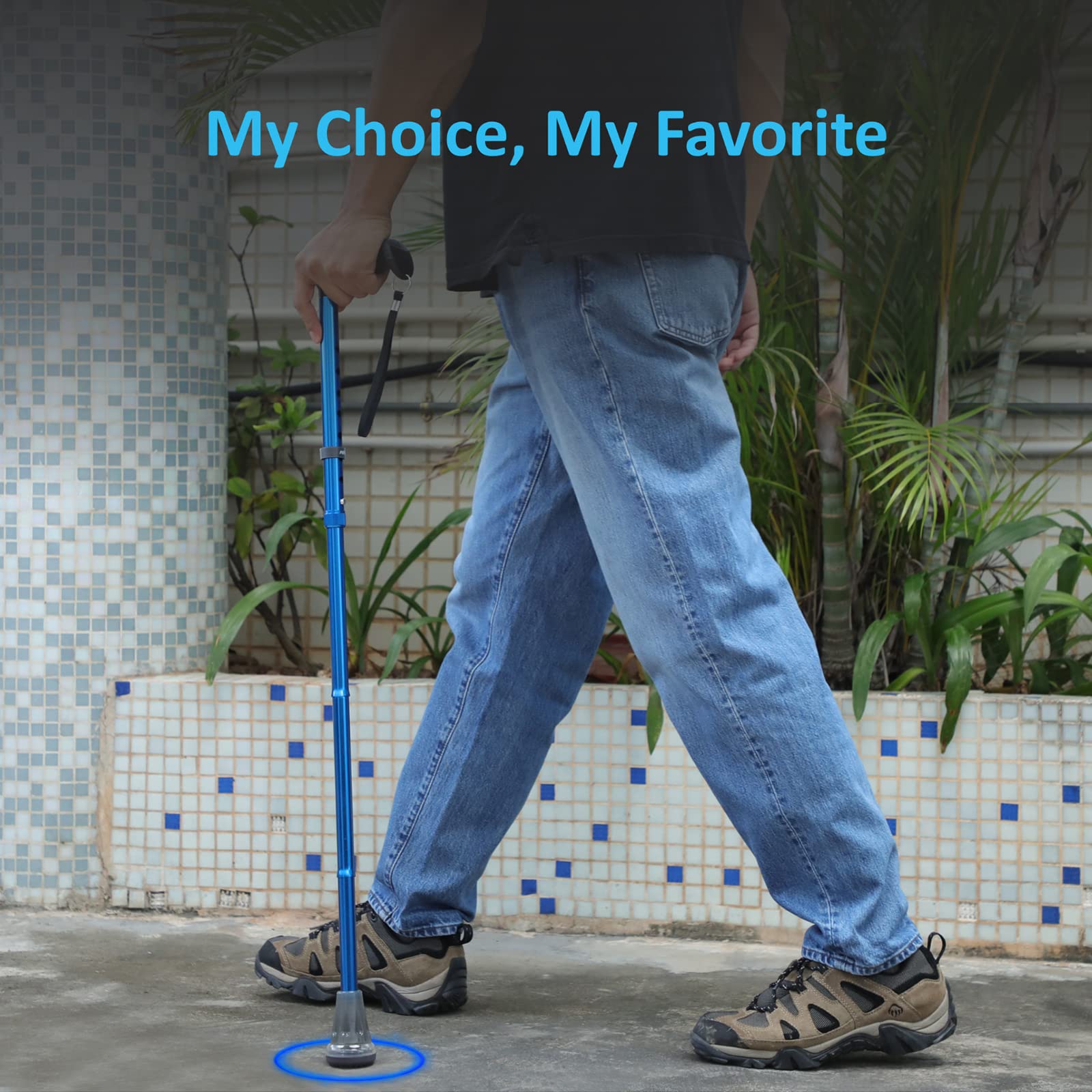 Healthbazaar Air Cushion Cane Tip (1 PC), 3/4'' Cane Tip for Black Red Blue Purple Canes & Crutches, 3/4 Inch Cane Tip Heavy Duty, Rubber Replacement Foot Pad, Walking Cane Tip and Crutch Tip