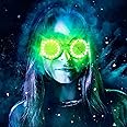 GloFX Full Color Programmable LED Goggles | 350 Modes | USB Rechargeable LED Light Up Rave Goggles | Perfect For EDM Music Festivals