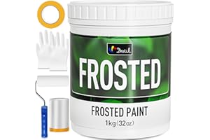 DWIL Frosted Glass Paint for Window - Window Privacy Paint, Frosted Glass Spray, Waterproof & UV Resistant, for Glass Surface in Bathroom, Kitchen, Room, Sliding Door, 32oz (with tools)