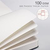 EMSHOI Graph Paper Notebook A5 320 Pages Leather Hardcover 100gsm Pink view 3