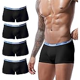 HOOFESAN Men's Underwear Boxer Briefs Pack Soft Breathable Low Rise Trunks Underwear Boxer Briefs for Men Multipack