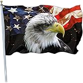 Kmxzint Bald Eagle American Flag Memorial Day 4th of July Flags for Outside 3x5 Double Sided Veterans Day 911 Flag Outdoor House Yard Decorations Banner