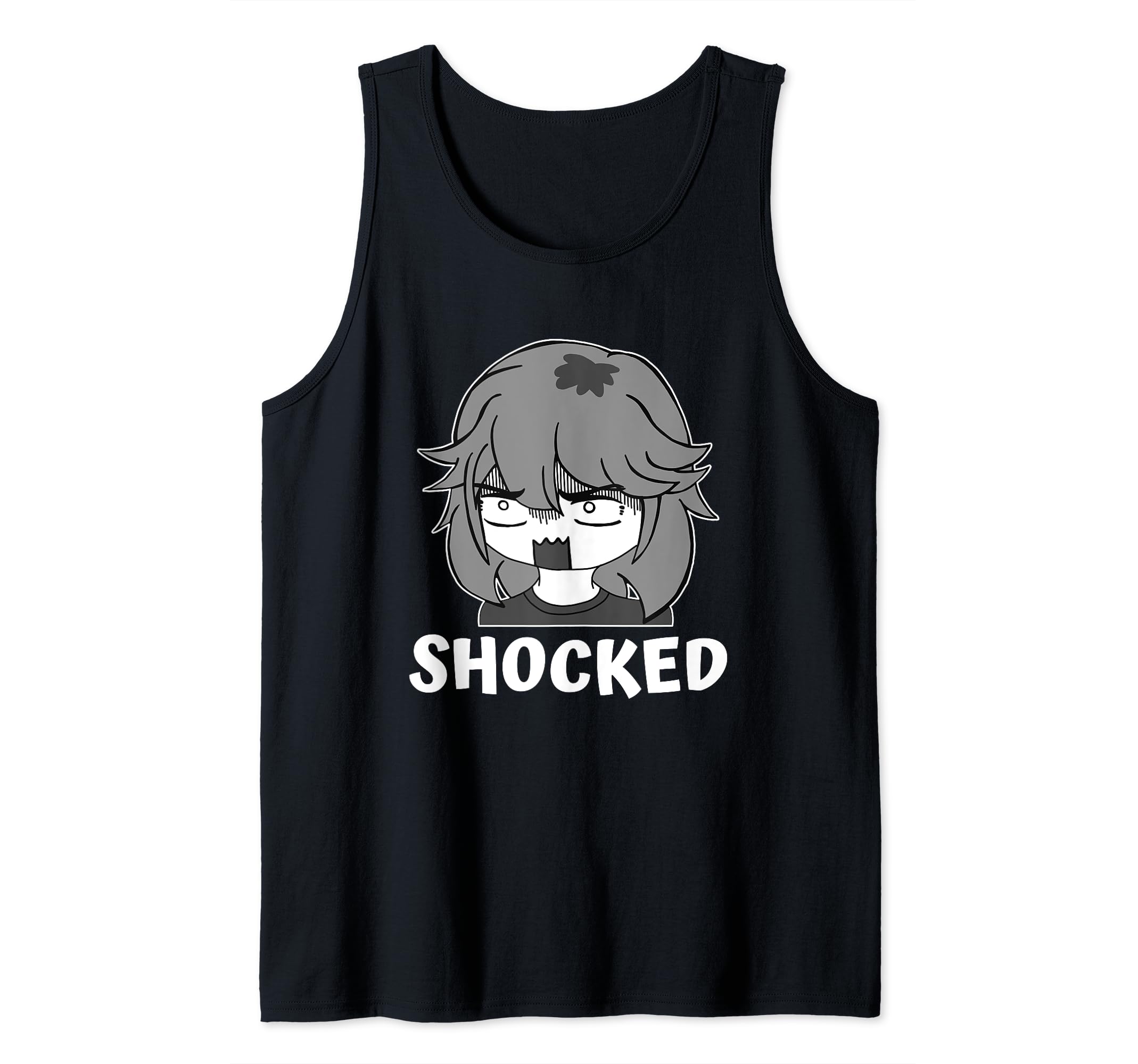 Funny Anime Manga Scary Shocked Loli Girl Surprise Meme Tank Top