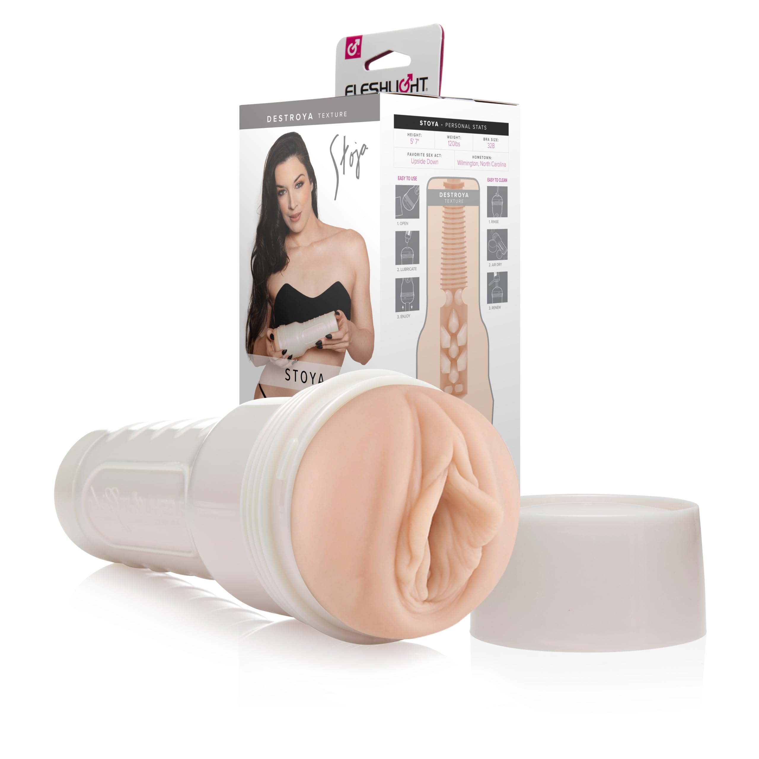 Fleshlight Stoya Destroya Mens Silicone Masturbator with Special SuperSkin Textured Pleasure Interior