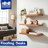 Harbour Housewares Modern Floating Wall Shelf 60cm Pack of 2 Black view 4