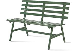 RICNOD Outdoor Garden Bench, Aluminum All Weather Patio Bench, for Porch, Garden, Backyard, Park, Green