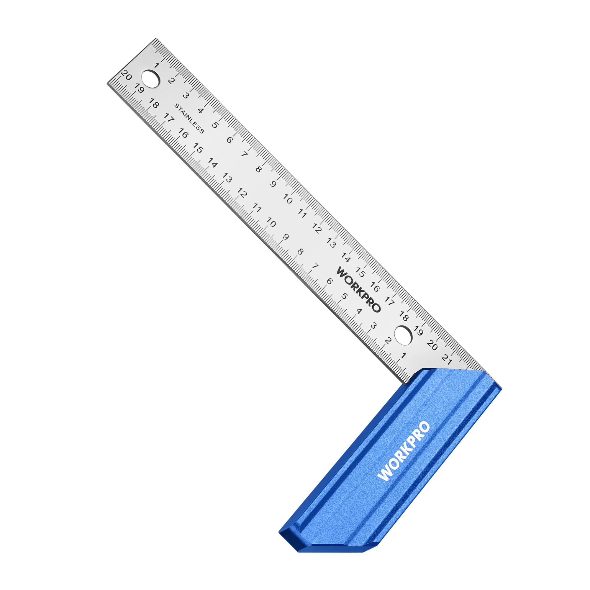 WORKPRO Try Square 200 mm Blade, Carpenter’s Square with Stainless Steel Blade & Aluminium Alloy Handle for Woodworking, Carpentry & Locksmithing