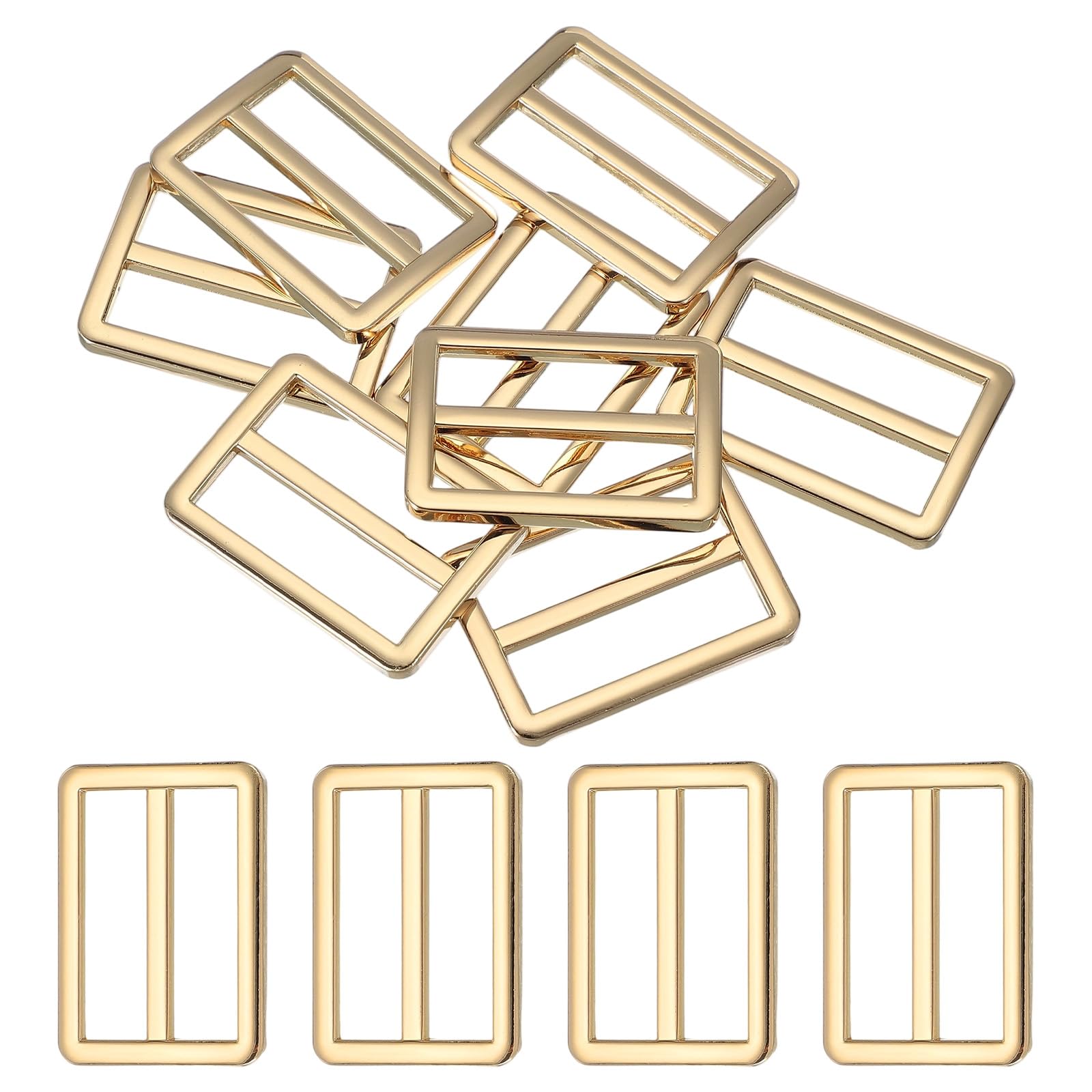 uxcell 8pcs Flat Metal Slide Buckle, 1" Zinc Alloy