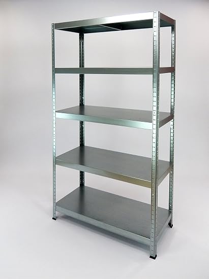 Scaffali In Metallo Scaffale Metallico Essential Bianco - 5 Ripiani MDF 875kg 180x90x40cm Scaffale Metallo Garage - 12