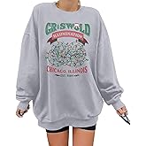 Oversized Christmas Sweatshirt for Women Funny Christmas Holiday Sweatshirt Xmas Casual Pullover Vacation Top