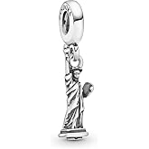 PANDORA New York Statue of Liberty Dangle Charm | Sterling Silver, Jewelry for Women with Gift Box, Compatible with PANDORA Moments Charm Bracelets