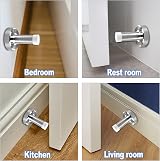NORTHERN BROTHERS 5cm Chrome Door Stoppers Self Adhesive 6 Pack view 3