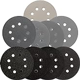 5 inch Wet Dry Sanding Discs Hook & Loop 54 pcs, 80 120 180 220 400 600 1000 2000 3000 Grit Silicon Carbide Orbital Sander Sandpaper Assortment with Tack Cloth, Automotive Wood Metal S&F STEAD & FAST