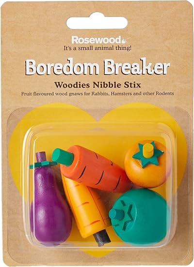 Rosewood Boredom Breaker Woodies Nibble Stix Pack of 5 Small Animal Toys