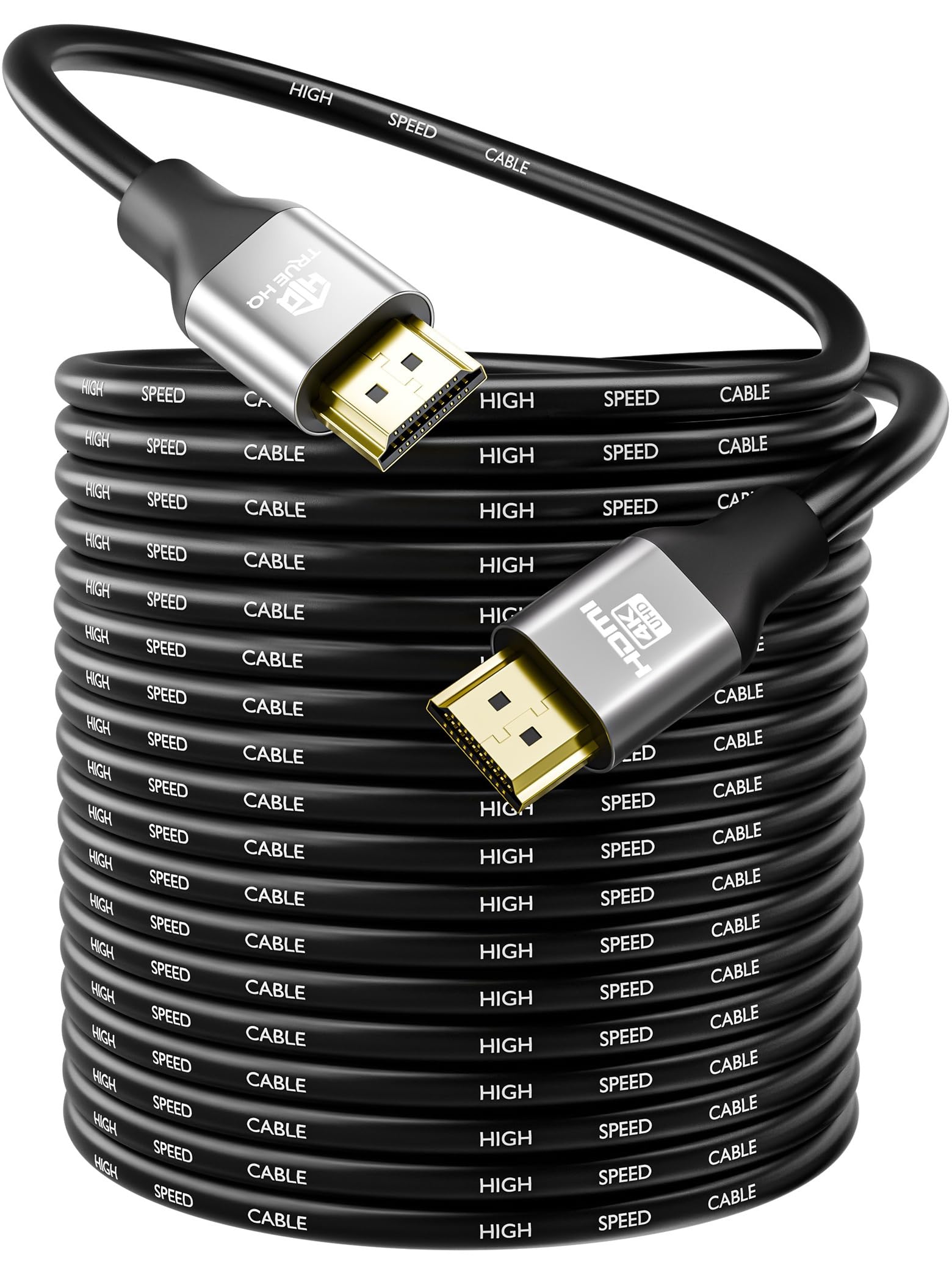 True HQ 4K HDMI Cable 25m, High Speed 18Gbps (HDMI 2.0), 4K@60Hz Ultra HD with HDR10, ARC, HDCP 2.2 and Ethernet – Extra Long Lead for TV, Projector, Monitor, PS5, Xbox
