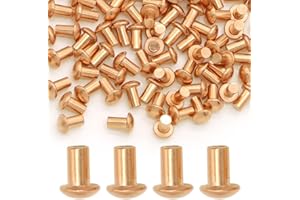 ASAMUYU 100 Pieces Round Head Solid Rivets Fasteners Copper Rivets (M3x5)