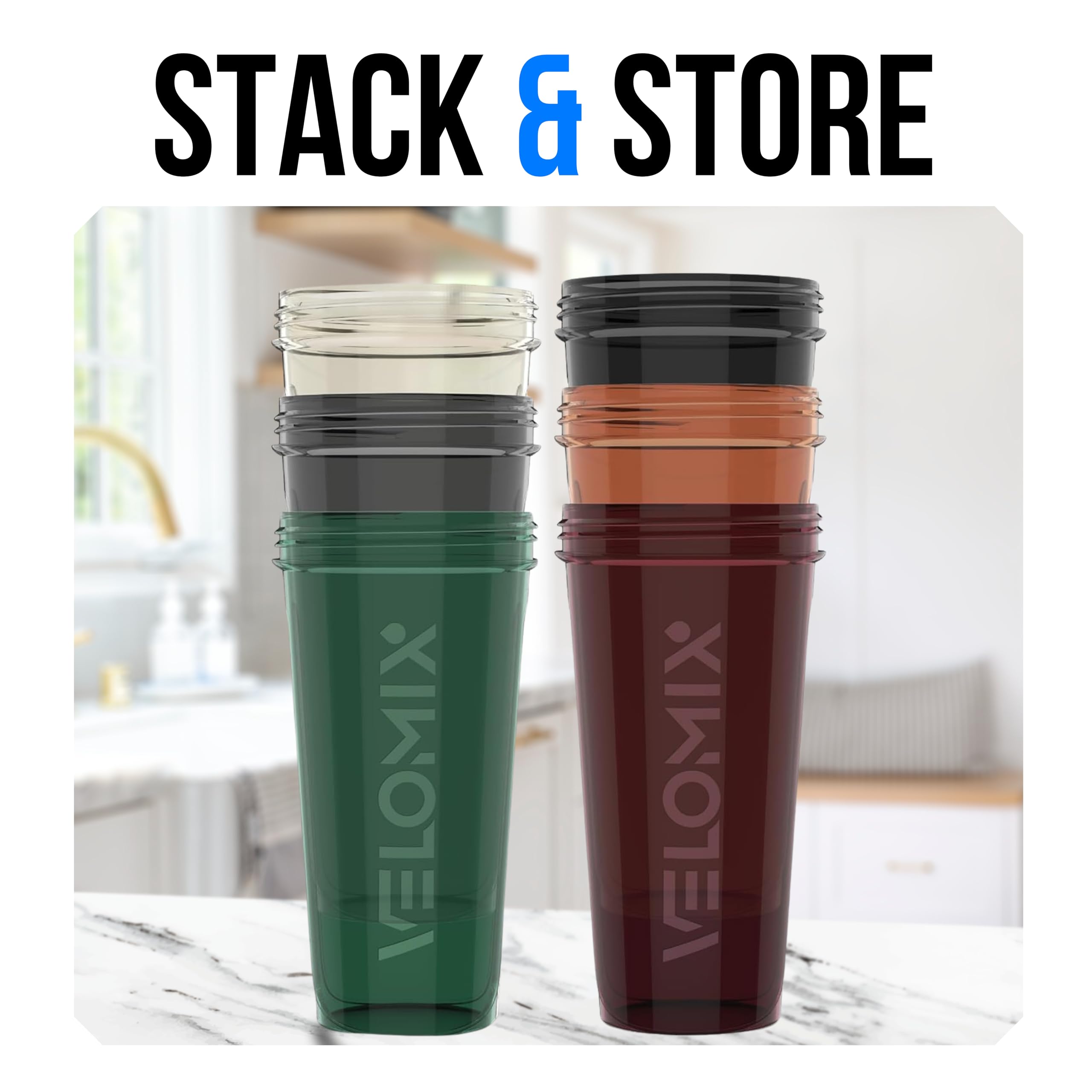 -6 PACK- 28 oz Protein Shaker Bottle for Protein Mixes - 6x Wire Whisk | Leak Proof Shaker Cups for Protein Shakes | Protein Shaker Bottle Pack | Protein Shake Cup (Earth Tones Collection)