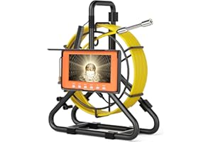 Sewer Camera 100FT,Wohuole Pipe Inspection Camera LCD Monitor with DVR, Video Pipe Inspection Equipment IP68 Camera with 6 LED Lights, 5in Sewer Camera (32GB DVR,100ft/30M)