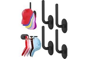 Coopache Hat Racks for Baseball Caps (4PCS), Strong Adhesive Hat Hooks for Wall, Hat Holder Storage, Hat Organizer for Door, 