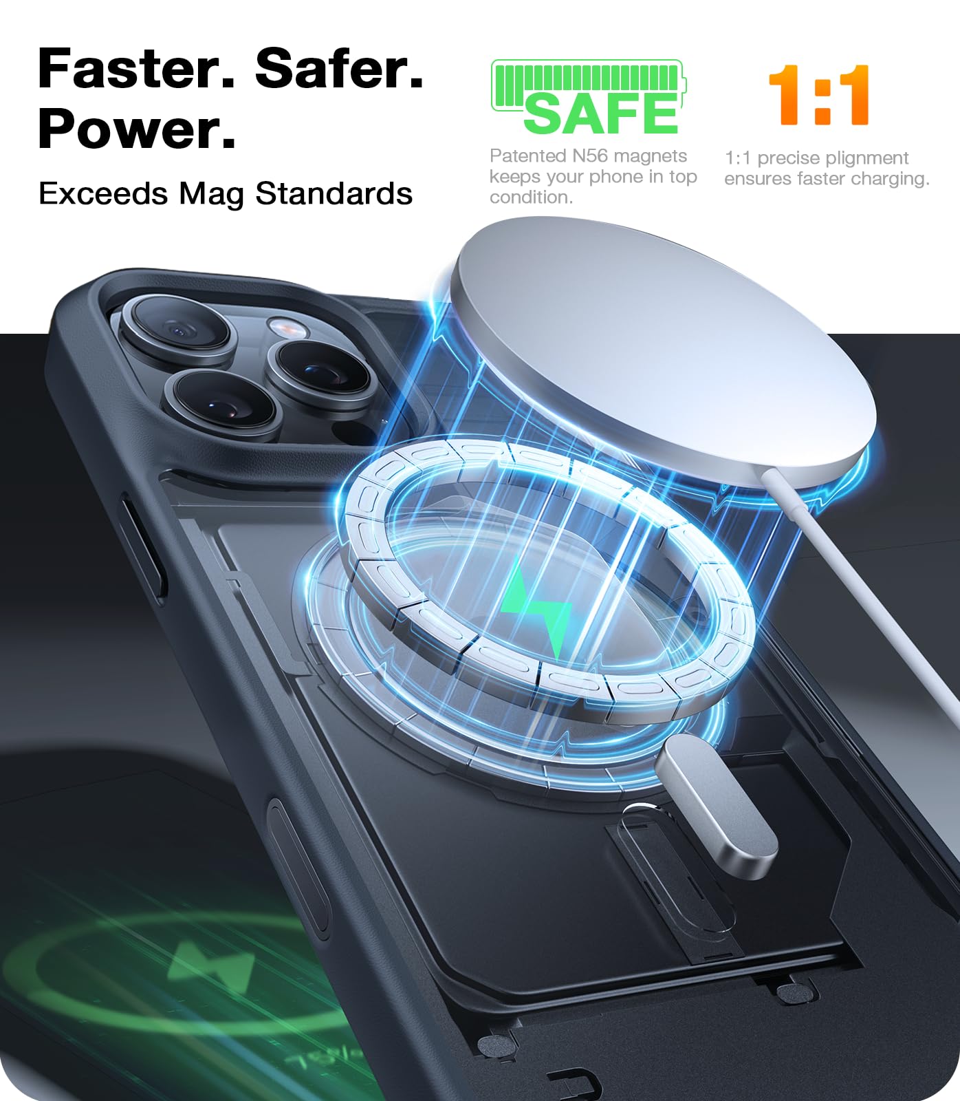 TORRAS Magnetic Shockproof for iPhone 16 Pro Max Case, [Fit for MagSafe] [Military-Grade Drop Tested] Translucent Slim Protective for iPhone 16 Pro Max Case Anti-Fingerprint Anti-Scratch, Black