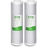 SimPure Whole House Water Filter Cartridges 5 Micron 20" x 4.5" CTO Activated Carbon Block, For DB20P, FC25B, CTO20BB, WHB20, 2 Pack