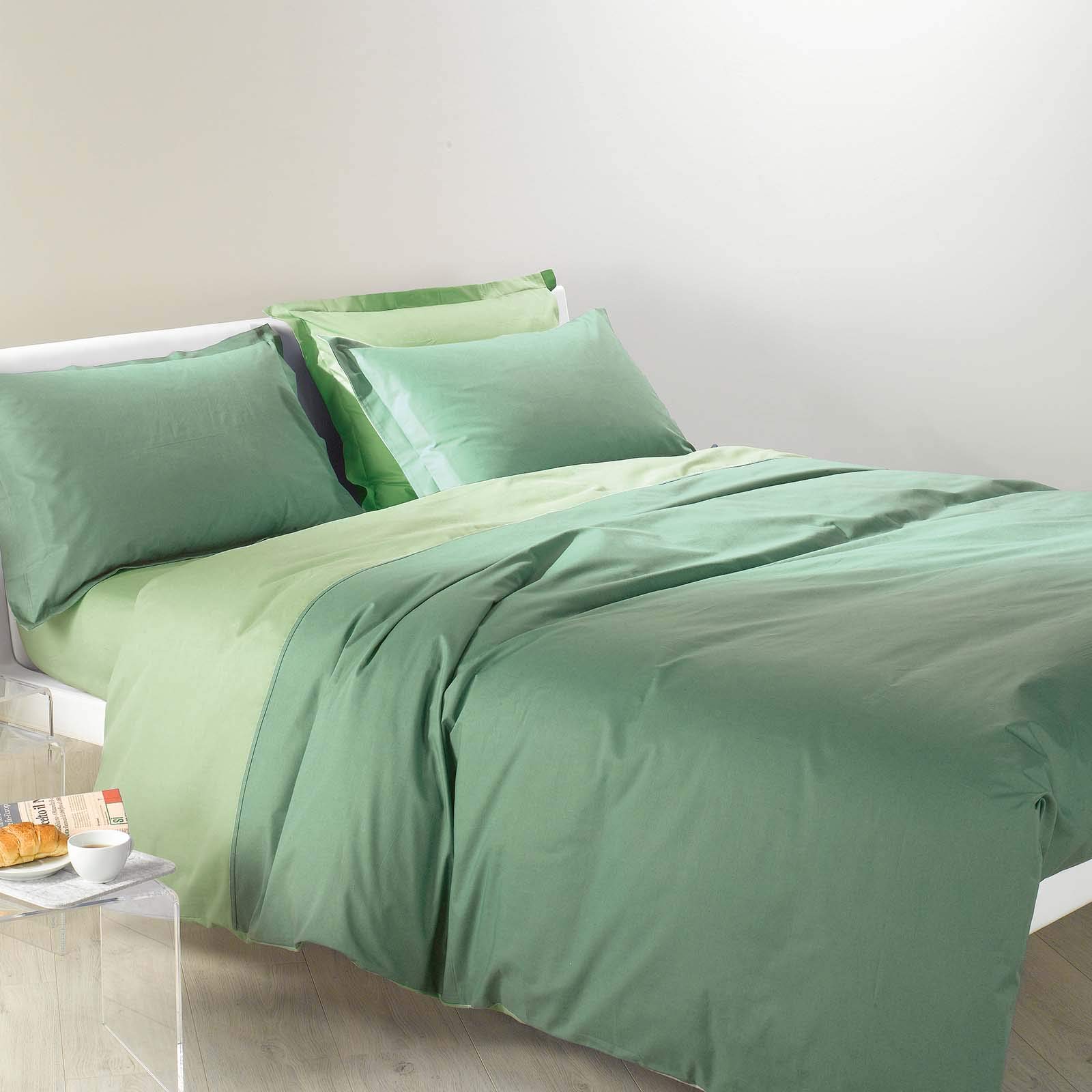 Caleffi - Single Duvet Cover Set Bicolor Single Colour Jade