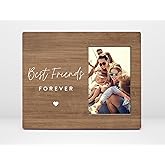 Orchroma Best Friend Forever Picture Frame,Long Distance Friendship Gifts for Women BFF Besties,4x6 Photo Frame (Brown)