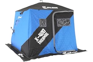 CLAM X Series Shelters, Portable Fishing Angler Thermal Hub Shelter Tent