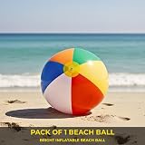 SHATCHI 24 Inch Inflatable Rainbow Beach Ball Multicolor Pool Toy view 4