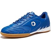 LEOCI Men's Indoor Soccer Cleats Trainer Rubber Futsal Shoes for Athletic Flat Outsole Training Sneaker