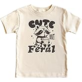 Olive Loves Apple Cute But Feral Shirt for Girls and Boys Adorable Raccoon Unisex Kids Tee