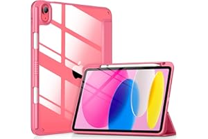 VIKESI DTTOCASE for iPad 10th Generation Case 2022, 10.9 Inch Case with Clear Transparent Back and TPU Shockproof Frame Cover [Built-in Pencil Holder, Support Auto Sleep/Wake] -Watermelon