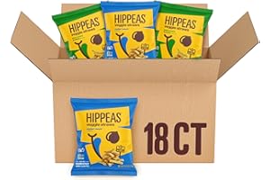 Hippeas Veggie Straws, Variety Pack: Sour Cream & Onion, Rockin’ Ranch, 0.75 Ounce (Pack of 18), 2g Protein, 1g Fiber, Vegan, Gluten-Free, Crunchy, Plant Protein Snacks