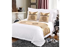 QFWMCW Bed Runners Scarves and Matching Pillows Hotel Satin Bed Cover Decoration Bed Scarf for Foot of Bed King Bedspreads Coverlets Bed Throws for Foot of Bed Queen Size