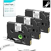 Vixic HSe-231 Heat Shrink Tube Label 11.7mm for E1000 H1100 Label Maker Replacement for Brother P-Touch Heat Shrink Wire Label Tape HSe231 Black on White for P Touch PT-D210 PT-D400 PT-E300 PT-E500