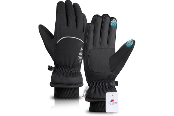 RIVMOUNT Winter Glove with Waterproof/3 M Insulation/Touchscreen/Thermal Warm for Cold Weather, Snow, Ski, Running, Women Men