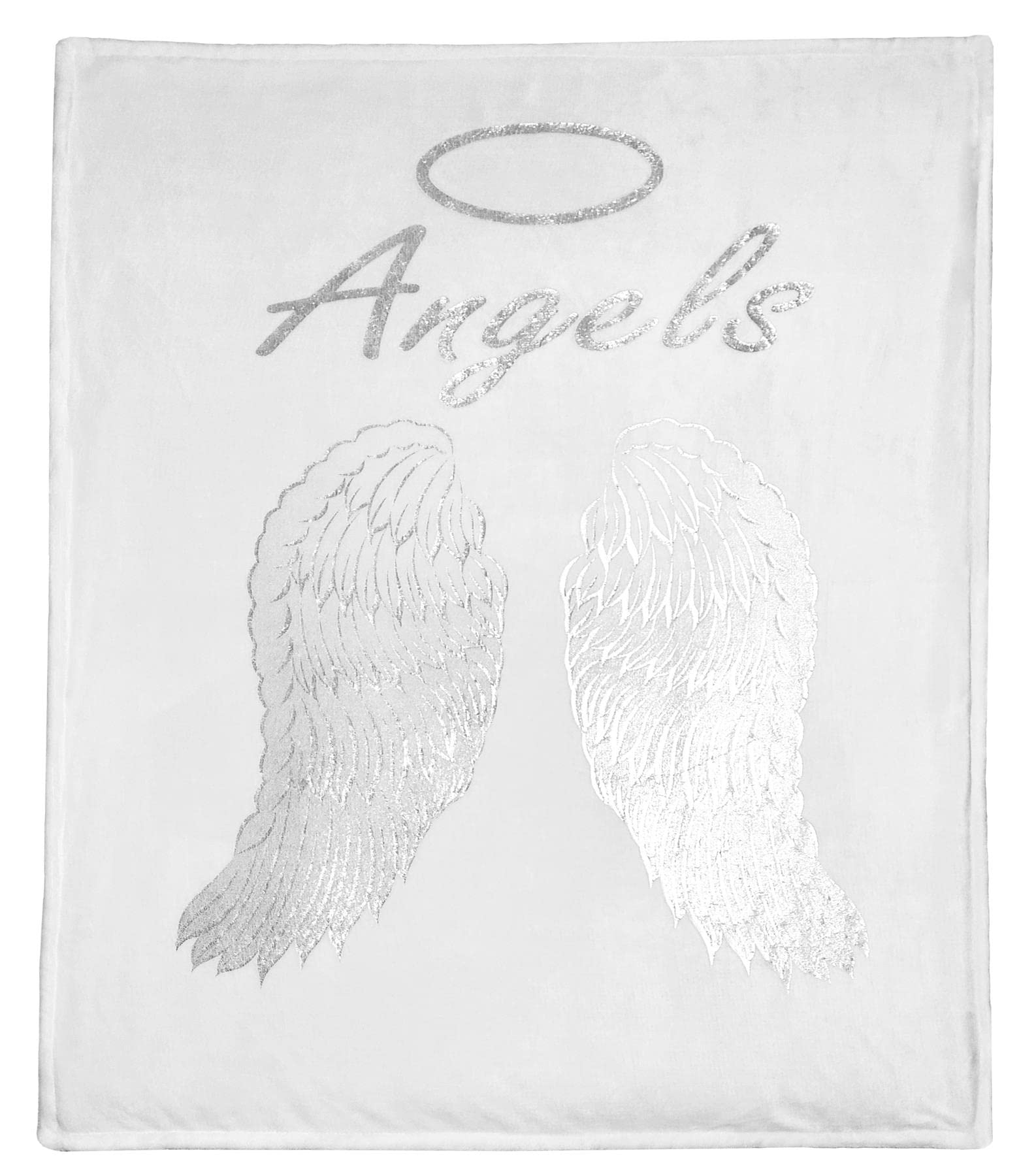 Olivia Rocco Angel Wings Teddy Duvet Cover Set Soft Thermal Quilt Sets Warm Cosy Snug Bedding, Throw White