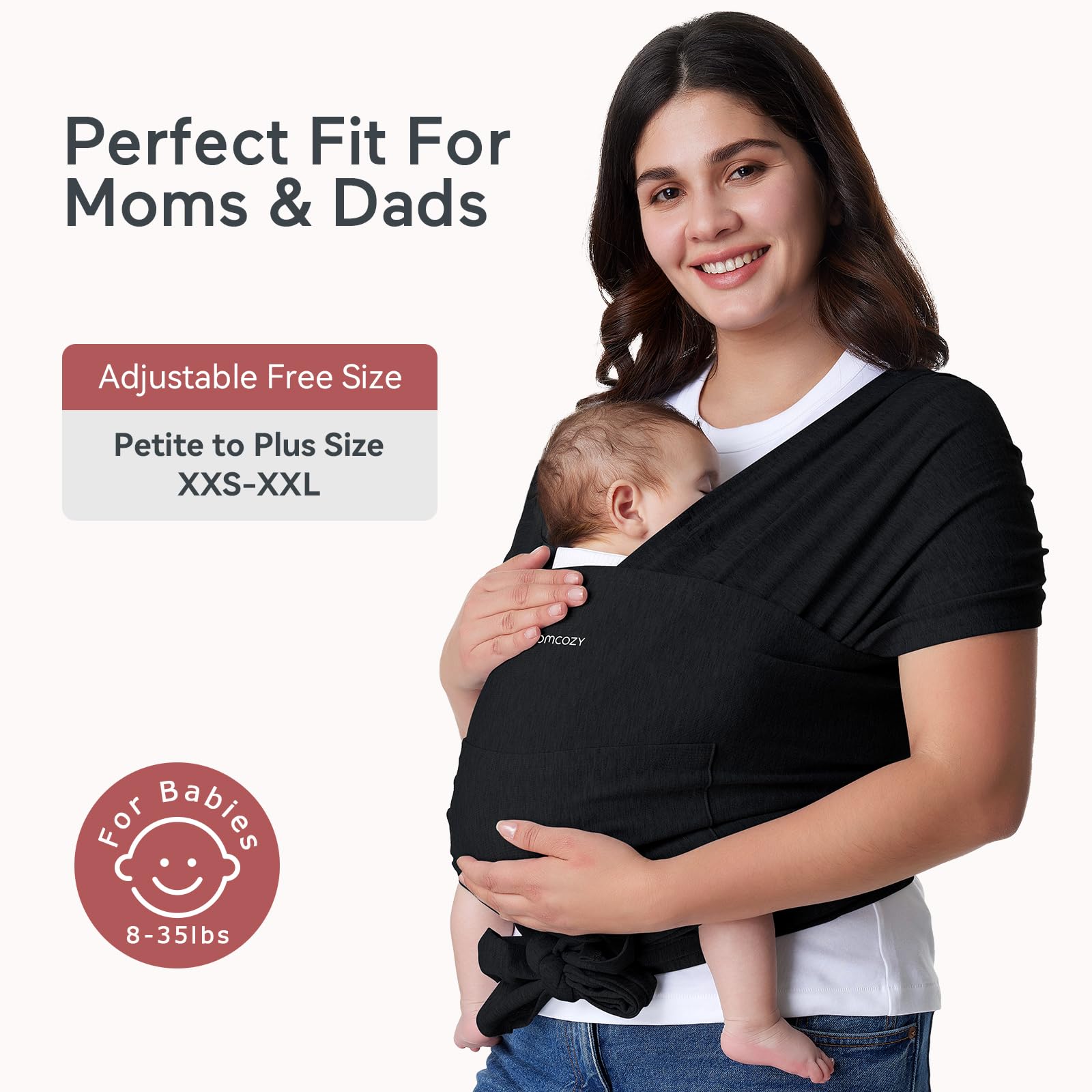 Momcozy Baby Wrap Carrier, Easy to Wear Infant Carrier Slings, Lightweight Hands Free Baby Sling