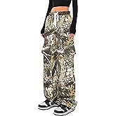 SESERAGI Cargo Pants Women Baggy Streetwear Y2K Drawstring Trousers Wide Leg Pants