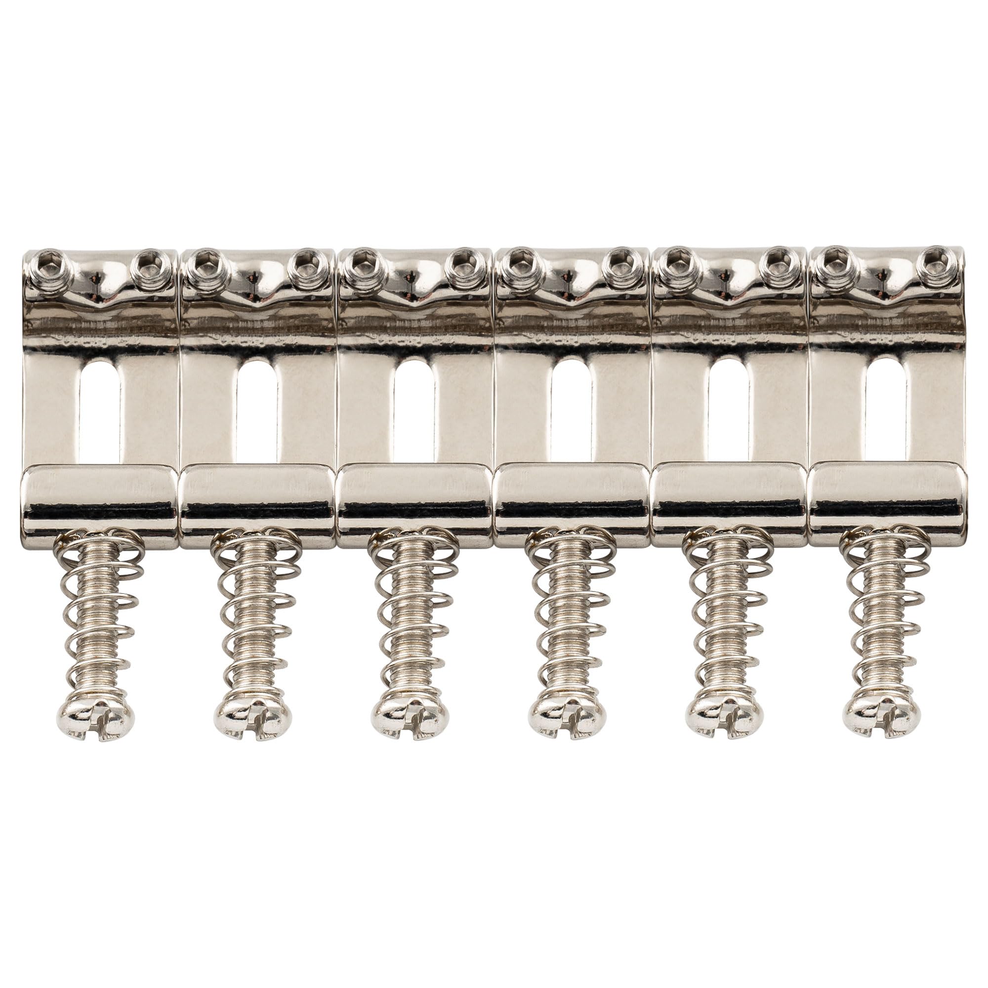 Musiclily Pro 10.8mm Steel Vintage Style Guitar Tremolo Bridge Saddles for Strat Stratocaster Electric Guitar, Nickel(Set of 6)