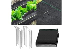 3.3x33ft Wide Weed Barrier Landscaping Fabric Ground Cover Membrane Heavy Duty Non Woven Matting with 12 Pegs for Garden Cont