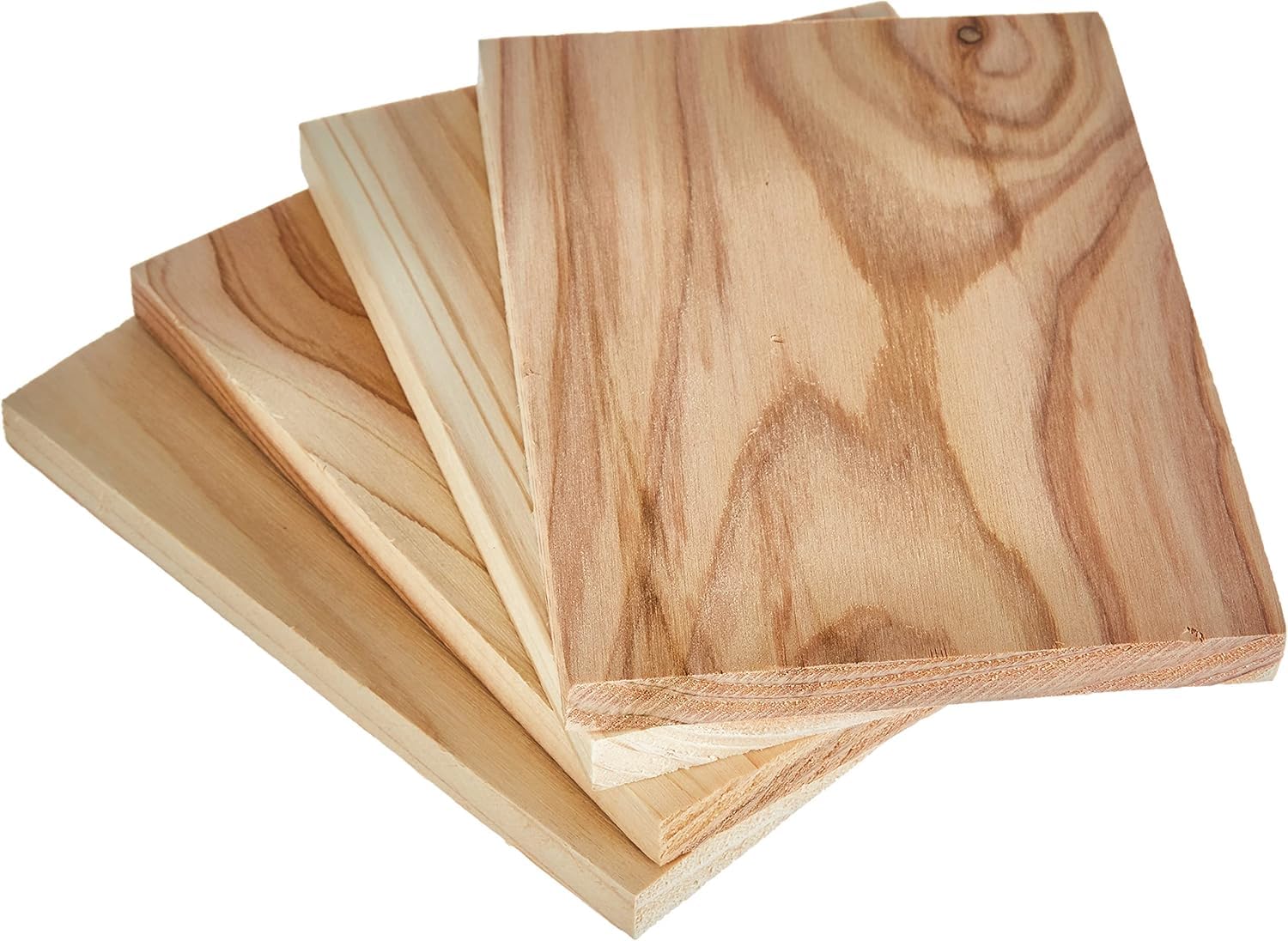 Weber Cedar Wood Smoking Planks - Small (11 x 15cm), 4-pack, sweet, mild aroma, ideal for cheese, vegetables, fish, and poultry, made from natural wood species (17832)