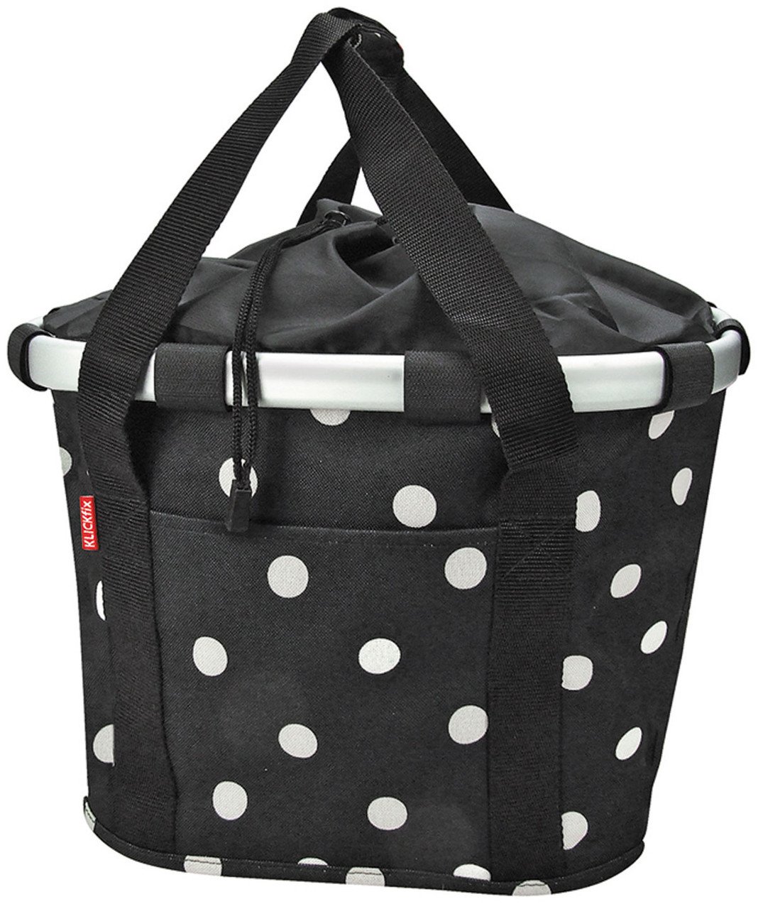 KLICKfix women's bike basket, Womens, Lenkerkorb Bikebasket, Black Dots