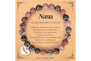 Gybver Natural Stone Bracelet as Christmas Gifts for Women, Inspirational Encouragement Gifts for Women, Heart Bracelets as Birthday Gifts for Teen Girls with Message Card