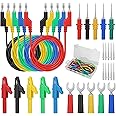 Linkstyle Updated 31PCS 4mm Test Lead Wire Cables, Test Leads Sets with Electrical Alligator Clips U-Type Fork Clips Complete