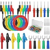 Linkstyle Updated 31PCS 4mm Test Lead Wire Cables, Test Leads Sets with Electrical Alligator Clips U-Type Fork Clips Complete