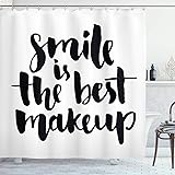 Ambesonne Saying Shower Curtain, Smile is The Best