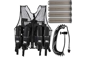 Action Village Warrior Tactical Paintball Vest - Adjustable Light Weight Version Holds 4 Pods & 1 Tank