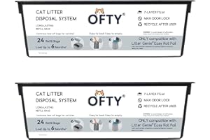 NOSTOSON Cat Genie Refills 48 Count: 7-Layer OdorLock Technology, Leakproof Heavy Duty Cat Litter Bags Compatible with Litter Genie Easy Roll Pail - Long-Lasting Litter Waste Receptacle Refills